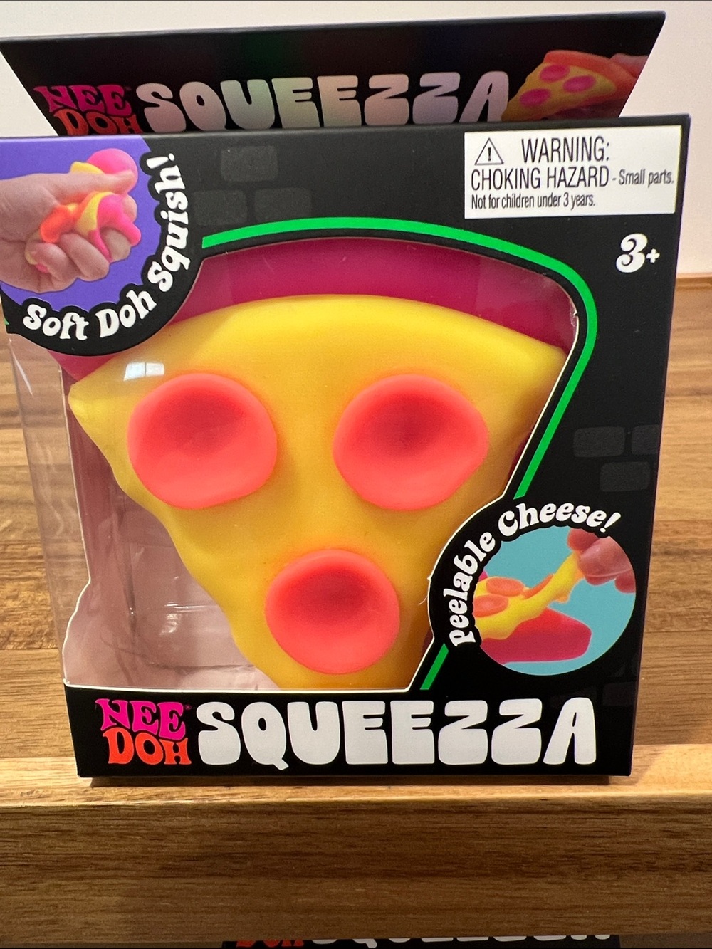 🍕 The NeeDoh Squeeza Pizza Squishy-Pink, Yellow, Orange